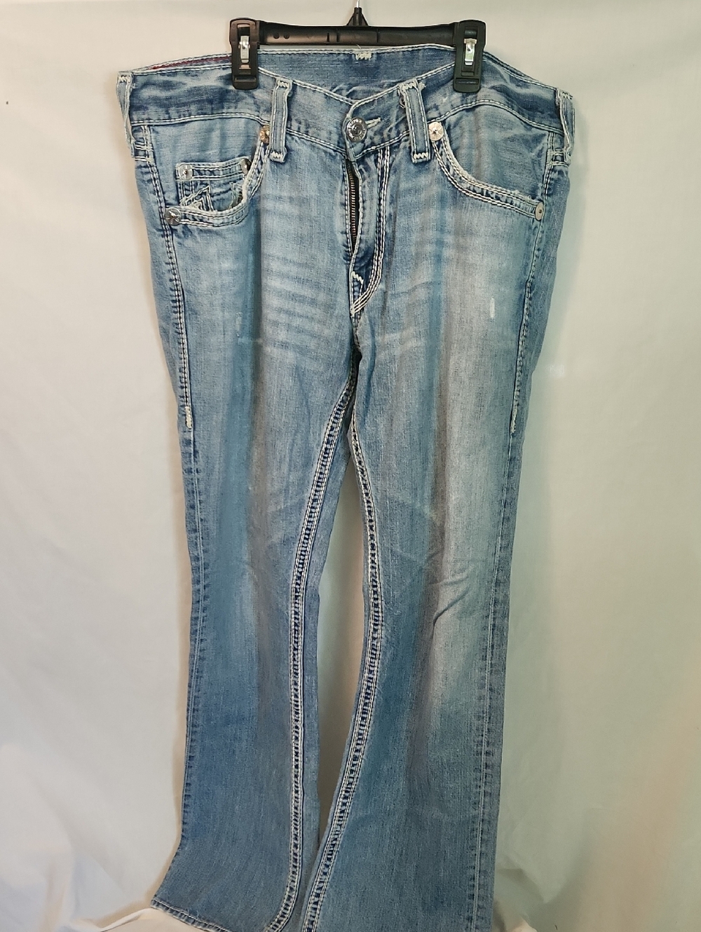 True Religion Blue Denim Jeans with Red Logo Tag